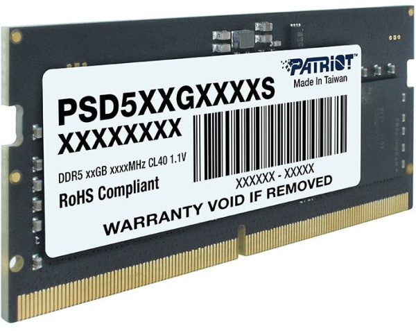 Память DDR5 16GB 4800MHz Patriot PSD516G480081S RTL PC5-38400 CL40 SO-DIMM 262-pin 1.1В dual rank Ret