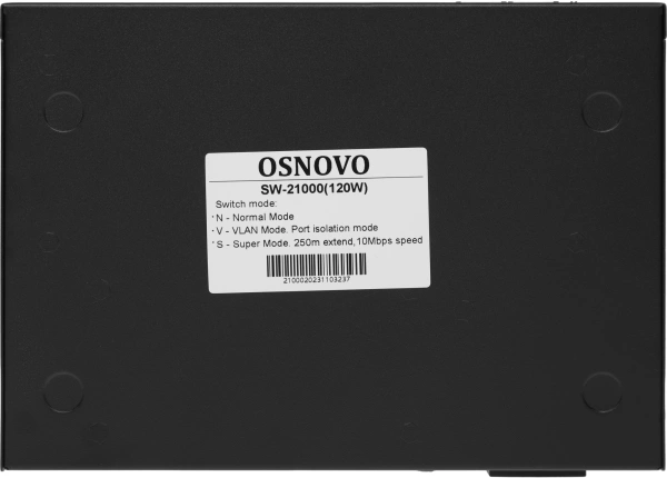 Коммутатор Osnovo SW-21000(120W) 8PoE неуправляемый