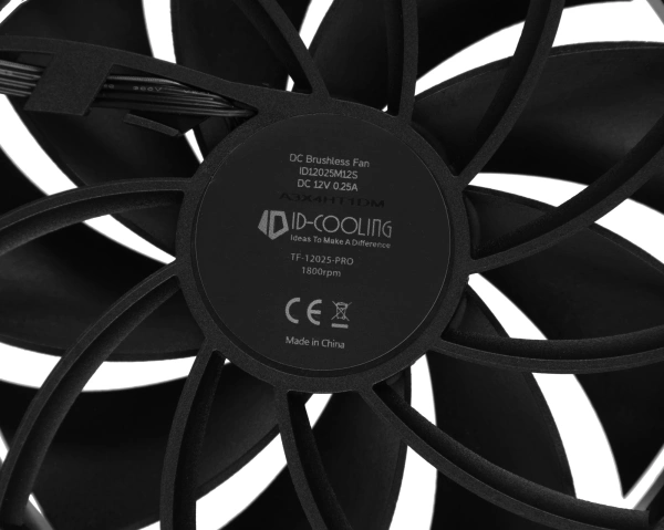 Вентилятор ID-Cooling TF-12025-Pro 120x120x25mm черный 4-pin 15.2-35.2dB 150gr Ret (TF-12025-PRO BLACK)