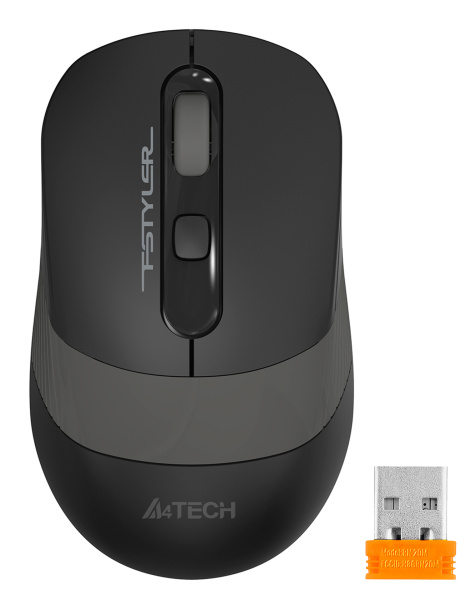 Мышь A4Tech Fstyler FG10S черный/серый оптическая (2000dpi) silent беспроводная USB (4but)