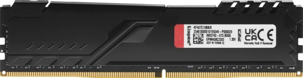 Память DDR4 8Gb 3733MHz Kingston KF437C19BB/8 Fury Beast Black RTL Gaming PC4-29800 CL19 DIMM 288-pin 1.35В single rank с радиатором Ret