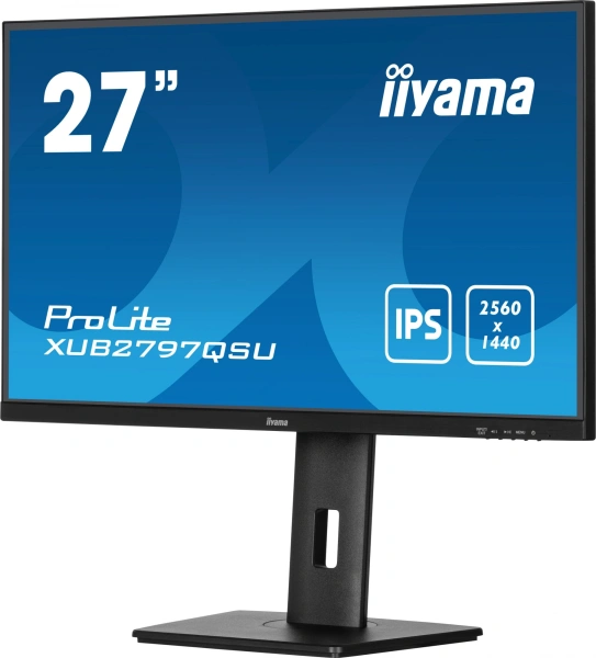 Монитор Iiyama 27" ProLite XUB2797QSU-B1 черный IPS LED 16:9 HDMI M/M матовая HAS Piv 250cd 178гр/178гр 2560x1440 100Hz DP WQ HD 2K (1440p) USB 5.7кг