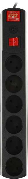 Сетевой фильтр Most R 2м (6 розеток) черный (коробка)