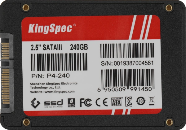 Накопитель SSD Kingspec SATA III 240Gb P4-240 2.5"