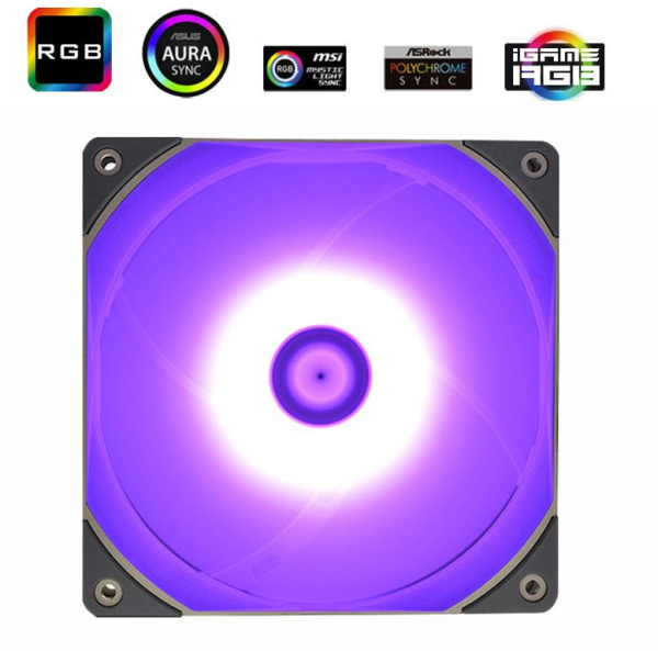 Вентилятор Thermalright TL-C12R-L RGB (Single) реверсивный RGB 120x120x25mm 4-pin 25.6dB 135gr Ret (TL-C12R-L)