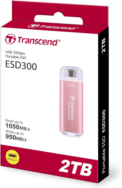 Накопитель SSD Transcend USB-C 2TB TS2TESD300P ESD300 розовый