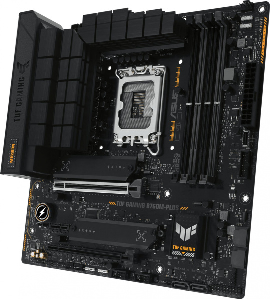 Материнская плата Asus TUF GAMING B760M-PLUS Soc-1700 Intel B760 4xDDR5 mATX AC`97 8ch(7.1) 2.5Gg RAID+HDMI+DP