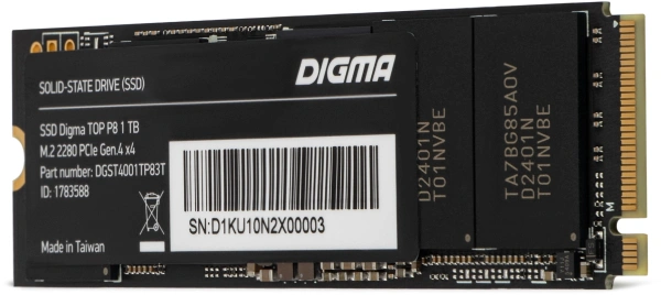 Накопитель SSD Digma PCIe 4.0 x4 1TB DGST4001TP83T Top P8 M.2 2280