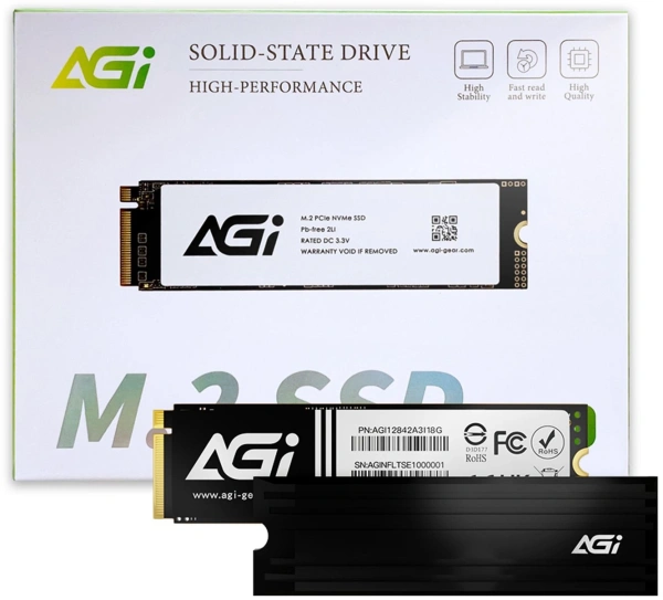 Накопитель SSD AGi PCIe 4.0 x4 2TB AGI2T0G44AI828 AI828 M.2 2280