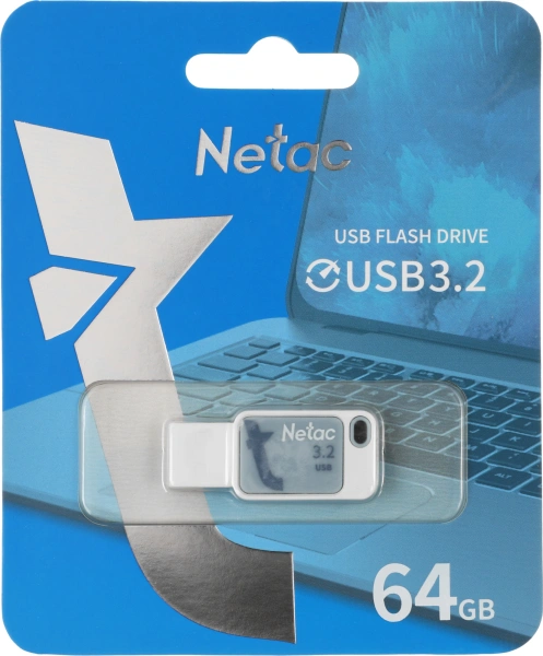 Флеш Диск Netac 64Gb UA31 NT03UA31N-064G-32BL USB3.2 синий