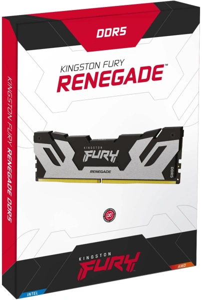 Память DDR5 24GB 7200MHz Kingston KF572C38RS-24 Fury Renegade Silver/Black RTL Gaming PC5-57600 CL38 DIMM 288-pin 1.45В single rank с радиатором Ret