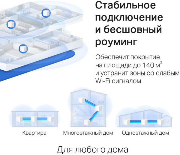 Бесшовный Mesh роутер Mercusys Halo H30G(3-pack) AC1300 10/100/1000BASE-TX белый (упак.:3шт)