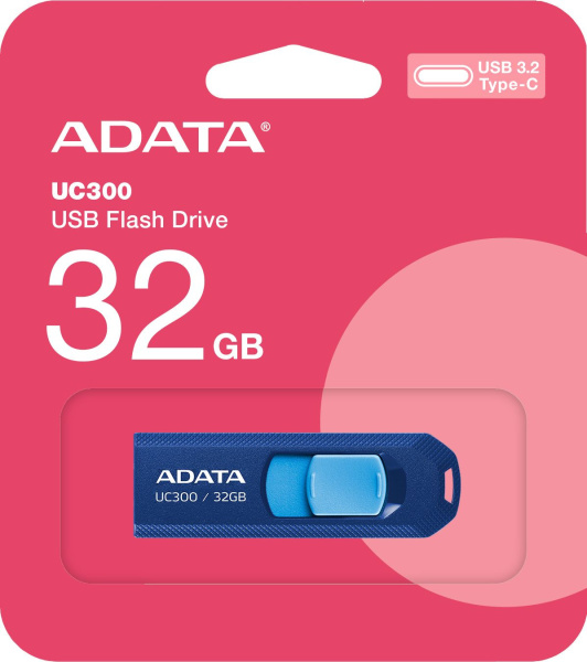 Флеш Диск A-Data 32GB Type-C UC300 ACHO-UC300-32G-RNB/BU USB3.2 синий/голубой