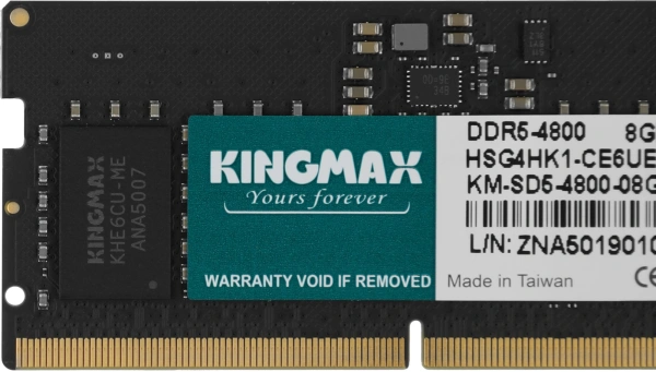 Память DDR5 8GB 4800MHz Kingmax KM-SD5-4800-8GS RTL PC5-38400 CL40 SO-DIMM 260-pin 1.1В single rank Ret