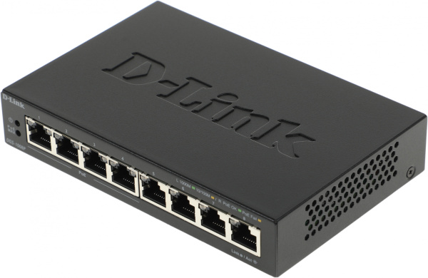 Коммутатор D-Link DGS-1008P/F1A 8x1Гбит/с 4PoE 80W неуправляемый