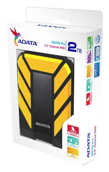 Жесткий диск A-Data USB 3.0 2TB AHD710P-2TU31-CYL HD710Pro DashDrive Durable 2.5" желтый