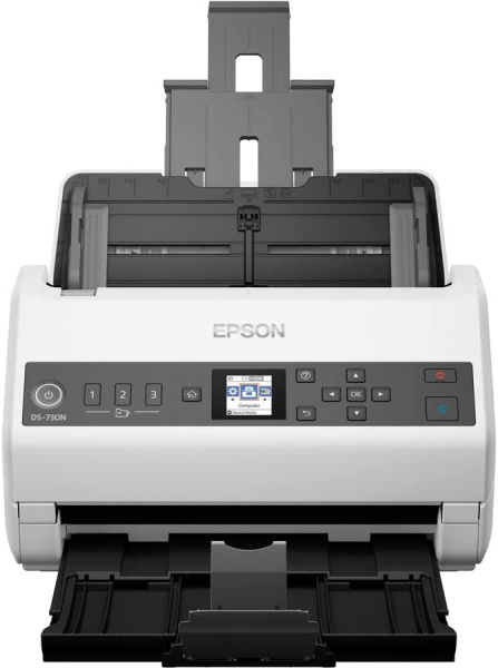 Сканер планшетный/протяжный Epson WorkForce DS-730N (B11B259401/B11B259502) A4 белый