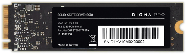 Накопитель SSD Digma Pro PCIe 5.0 x4 1000GB DGPST5001TP6T4 Top P6 M.2 2280