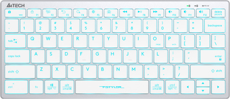 Клавиатура A4Tech Fstyler FX61 белый/синий USB slim Multimedia LED (FX61 WHITE)