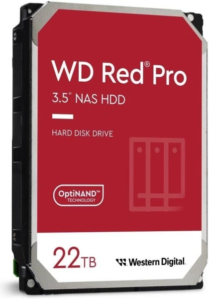 Жесткий диск WD SATA-III 22TB WD221KFGX NAS Red Pro (7200rpm) 512Mb 3.5"