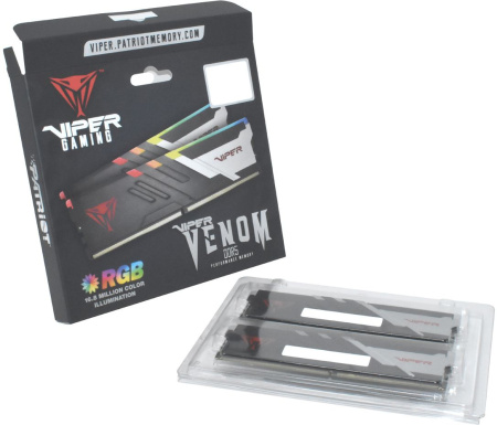 Память DDR5 2x16Gb 6600MHz Patriot PVVR532G660C34K Viper Venom RGB RTL Gaming PC5-52800 CL34 DIMM 288-pin 1.4В kit с радиатором Ret