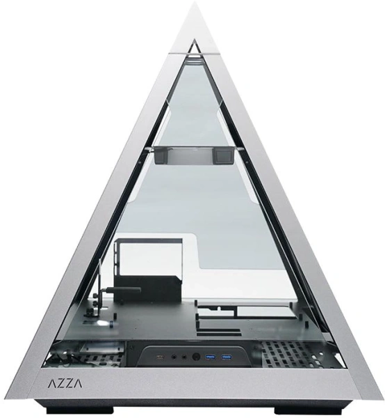 Корпус Azza Pyramid L черный/серебристый без БП ATX 6x120mm 2xUSB3.0 audio bott PSU