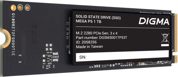 Накопитель SSD Digma PCIe 3.0 x4 1TB DGSM3001TP53T Mega P5 M.2 2280