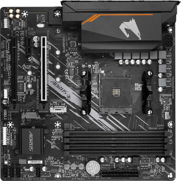 Материнская плата Gigabyte B550M AORUS ELITE Soc-AM4 AMD B550 4xDDR4 mATX AC`97 8ch(7.1) GbLAN RAID+DVI+HDMI