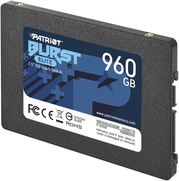 Накопитель SSD Patriot SATA III 960Gb PBE960GS25SSDR Burst Elite 2.5"