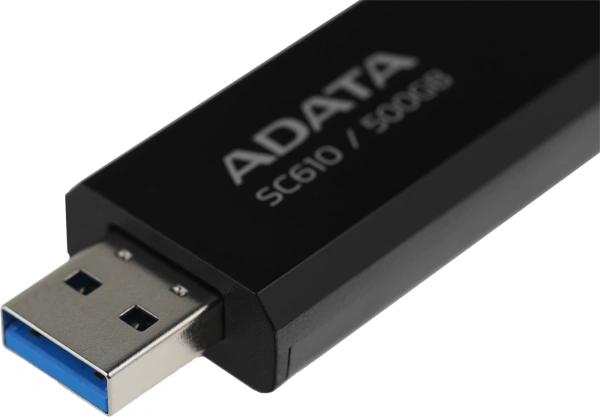 Накопитель SSD A-Data USB 3.1 500GB SC610-500G-CBK/RD SC610 1.8" черный