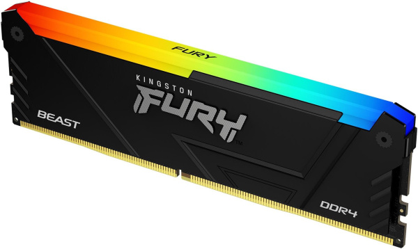 Память DDR4 8GB 3733MHz Kingston KF437C19BB2A/8 Fury Beast RGB RTL Gaming PC4-29900 CL19 DIMM 288-pin 1.35В single rank с радиатором Ret