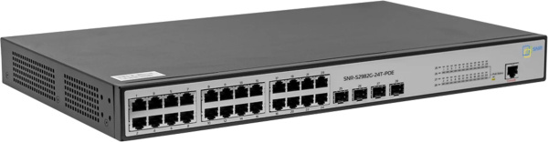 Коммутатор SNR SNR-S2982G-24T-POE-E (L2) 24x1Гбит/с 4SFP 24PoE 370W управляемый