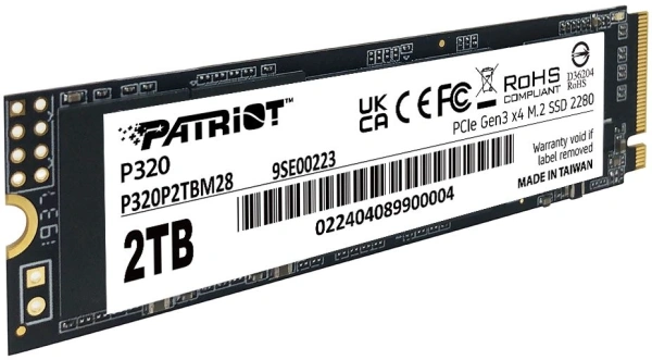 Накопитель SSD Patriot PCIe 3.0 x4 2TB P320P2TBM28 P320 M.2 2280