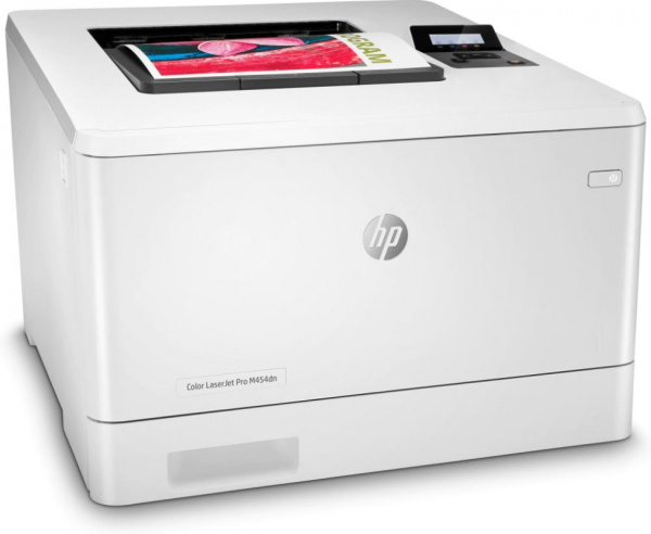 Принтер лазерный HP Color LaserJet Pro M454dn (W1Y44A) A4 Duplex Net белый