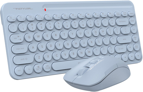 Клавиатура + мышь A4Tech Fstyler FG3200 Air клав:синий мышь:синий USB беспроводная slim Multimedia