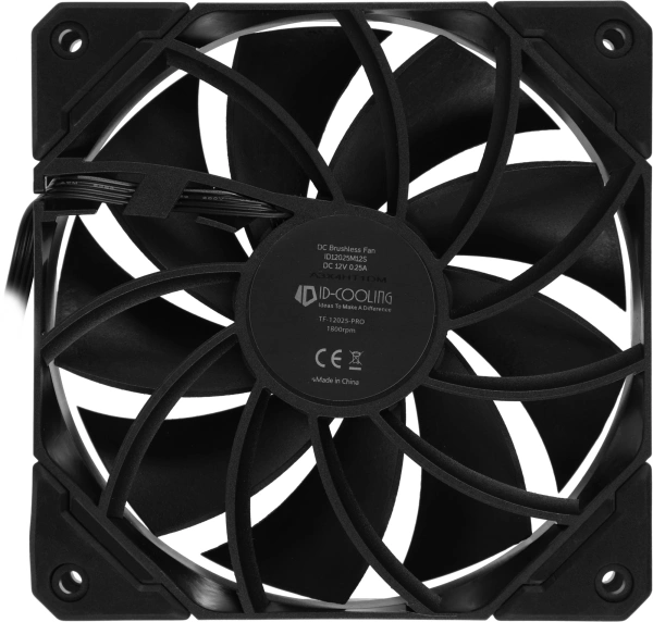 Вентилятор ID-Cooling TF-12025-Pro 120x120x25mm черный 4-pin 15.2-35.2dB 150gr Ret (TF-12025-PRO BLACK)