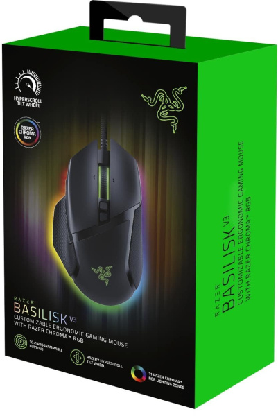 Мышь Razer Basilisk V3 черный оптическая (26000dpi) USB (11but)