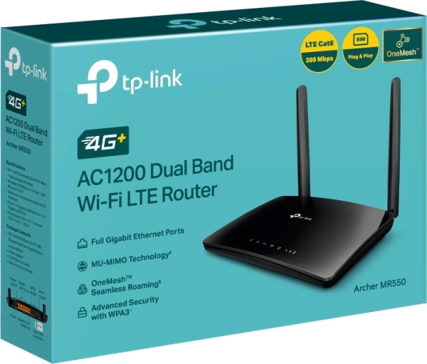 Роутер беспроводной TP-Link Archer MR550 AC1200 10/100/1000BASE-TX/4G cat.6