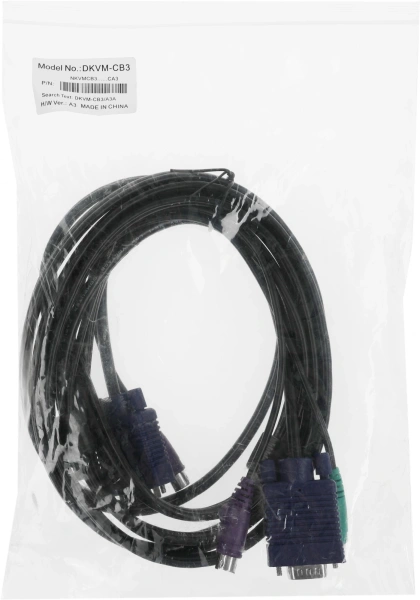 Кабель D-Link DKVM-CB3/A3A 3м черный