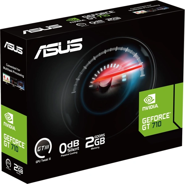 Видеокарта Asus PCI-E GT710-SL-2GD5-BRK-EVO NVIDIA GeForce GT 710 2Gb 64bit GDDR5 954/5012 DVIx1 HDMIx1 CRTx1 HDCP Ret low profile