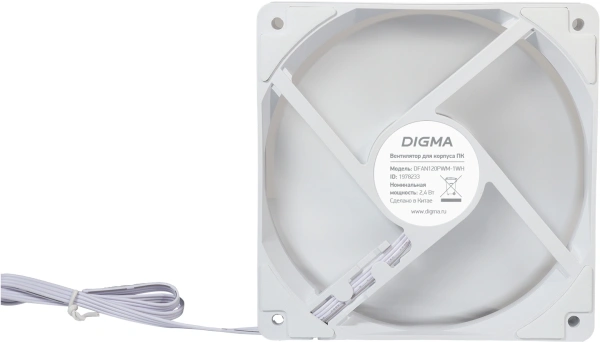 Вентилятор Digma DFAN120PWM-1WH 120x120x25mm белый 4-pin 20-28dB 114gr Ret