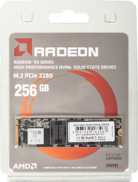 Накопитель SSD AMD PCIe 3.0 x4 256GB R5MP256G8 Radeon M.2 2280