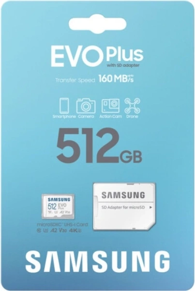 Флеш карта microSDXC 512GB Samsung MB-MC512SA/EU EVO Plus + adapter