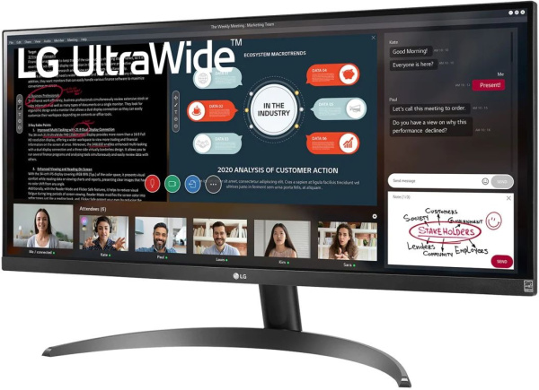 Монитор LG 29" UltraWide 29WP500-B черный IPS LED 21:9 (Ultrawide) HDMI матовая 350cd 178гр/178гр 2560x1080 FHD 5.2кг