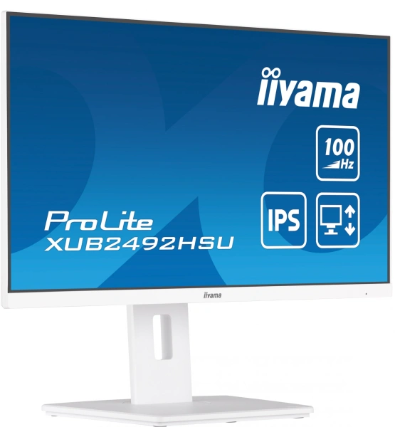 Монитор Iiyama 23.8" ProLite XUB2492HSU-W6 белый IPS LED 0.4ms 16:9 HDMI M/M матовая HAS Piv 250cd 178гр/178гр 1920x1080 100Hz DP FHD USB 4.9кг