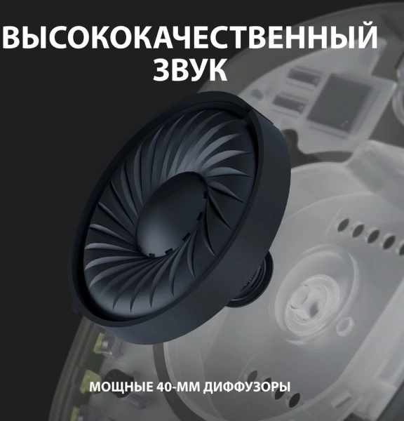 Наушники с микрофоном Logitech G435 черный/желтый накладные BT/Radio оголовье (981-001053)