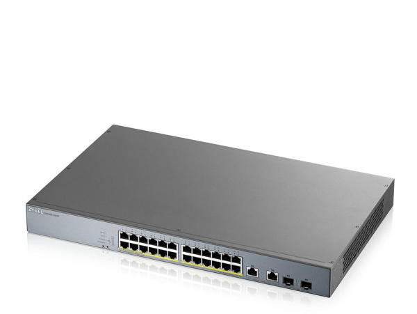 Коммутатор Zyxel GS1350-26HP-EU0101F (L2) 24x1Гбит/с 2xКомбо(1000BASE-T/SFP) 24PoE+ 375W управляемый