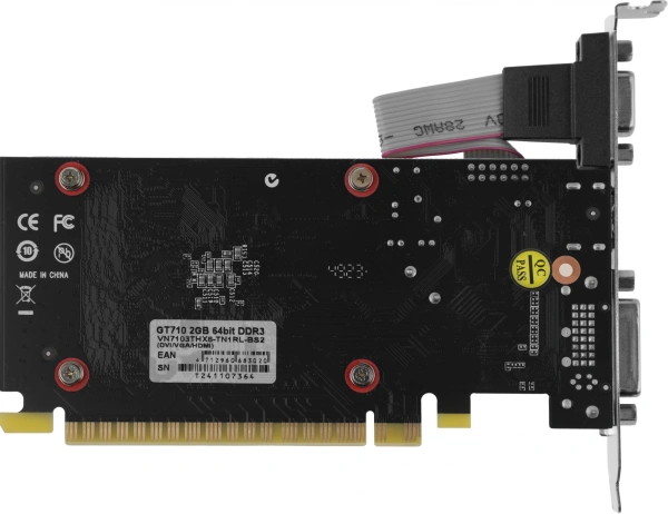 Видеокарта Biostar PCI-E GT710-2GB D3 LP NVIDIA GeForce GT 710 2Gb 64bit DDR3 954/1333 DVIx1 HDMIx1 CRTx1 HDCP Ret low profile