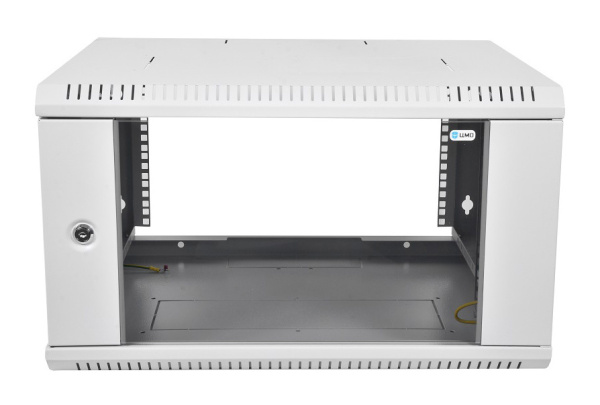 Шкаф коммутационный ЦМО (ШРН-Э-6.500) настенный 6U 600x520мм пер.дв.стекл несъемн.бок.пан. 50кг серый 470мм 14.94кг 345мм