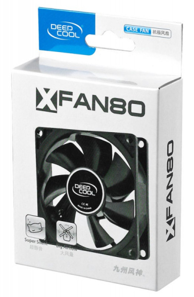 Вентилятор для корпуса Deepcool XFan 80 80х80x25 черный 4-pin (Molex) 20дБ (DP-FDC-XF80) Ret